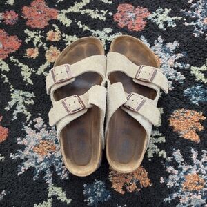 Birkenstock Brown Suede Double-Strap Sandals